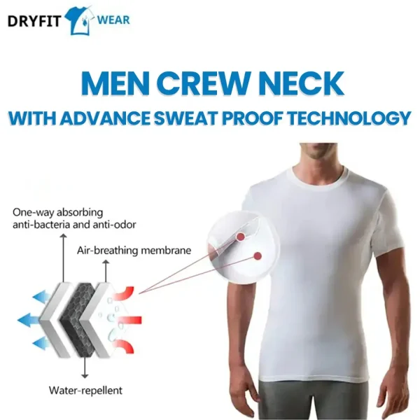 Mens Crew Neck Premium Cotton Sweatproof T-Shirt